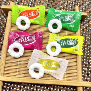 清风无糖薄荷糖果柠檬草莓红色绿色老式 强劲清凉餐饮招待零食办公