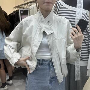 软皮韩版女百搭小外套2025春季新品女装蛋白皮皮夹克
