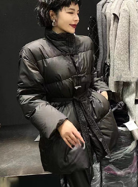 中式扣小立领羽绒服外套2026冬装