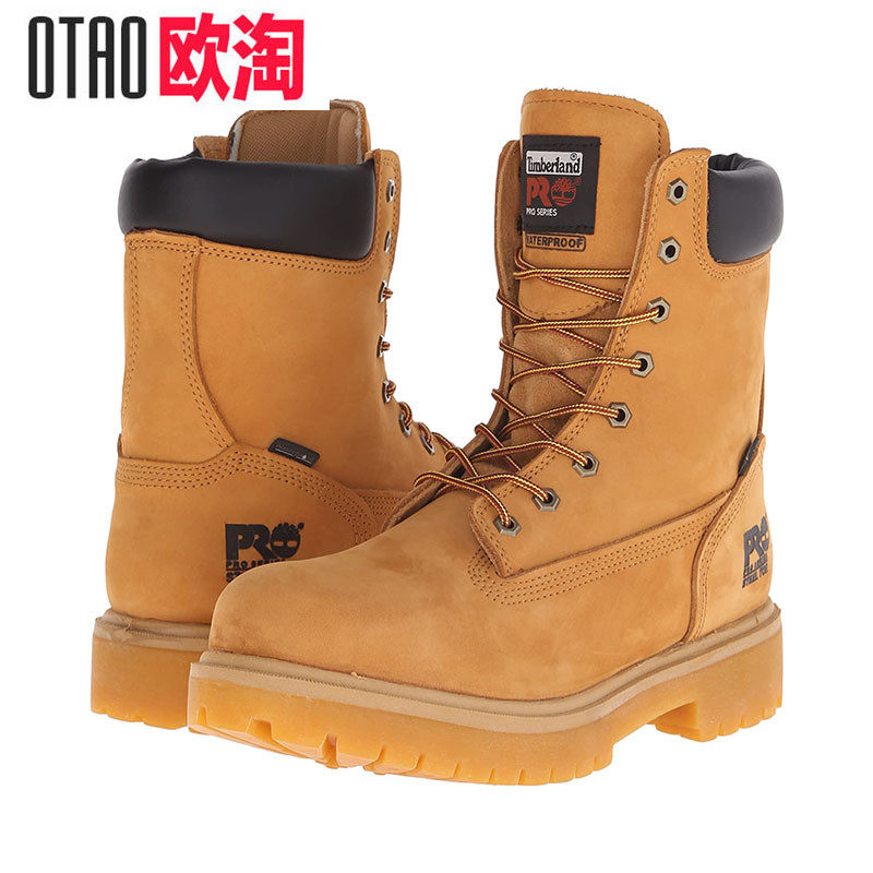 正品Timberland PRO添柏岚男鞋系带钢头防水8寸大黄靴男靴代购