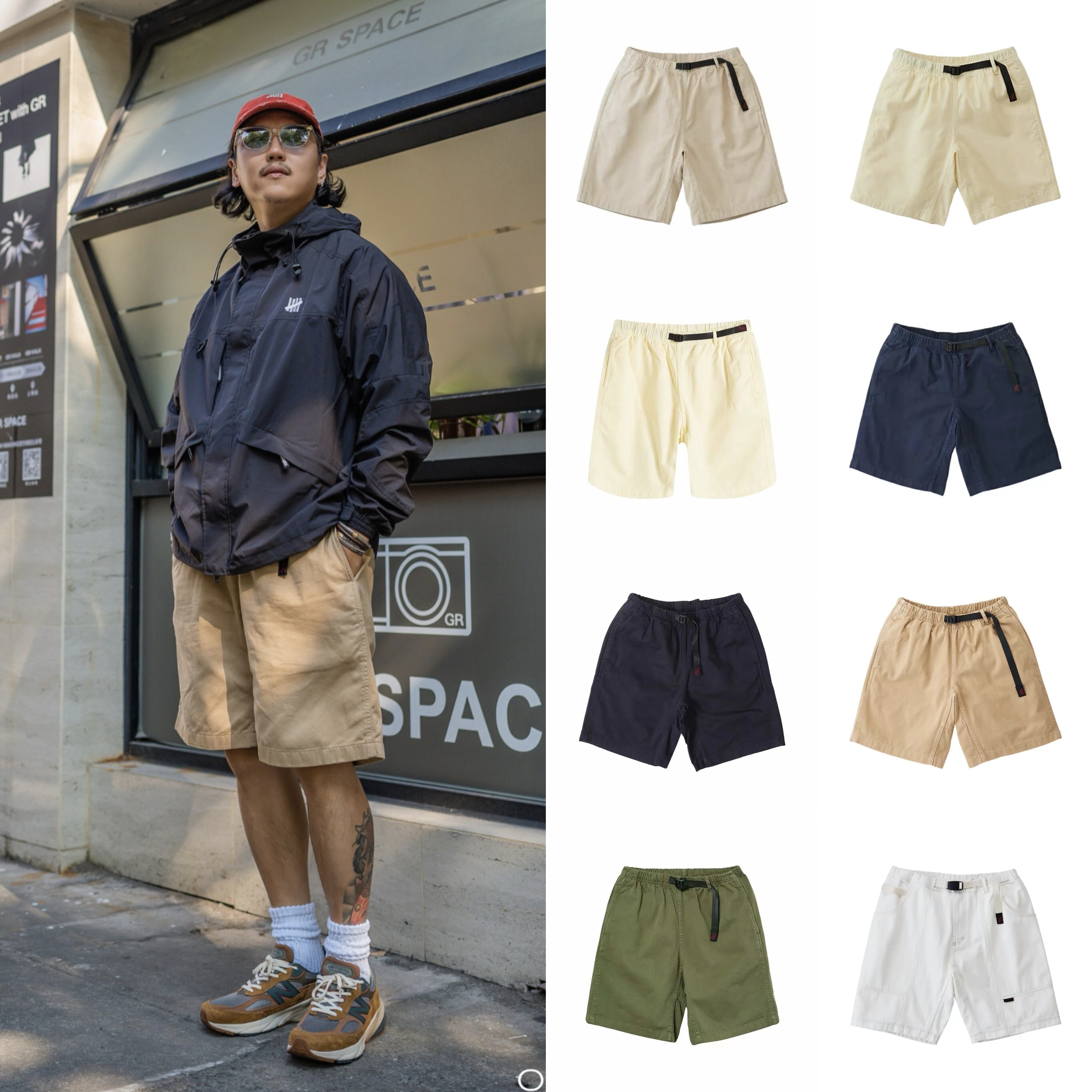 王一博同款！正品GRAMICCI/小野人可调腰男女山系纯棉斜纹布短裤