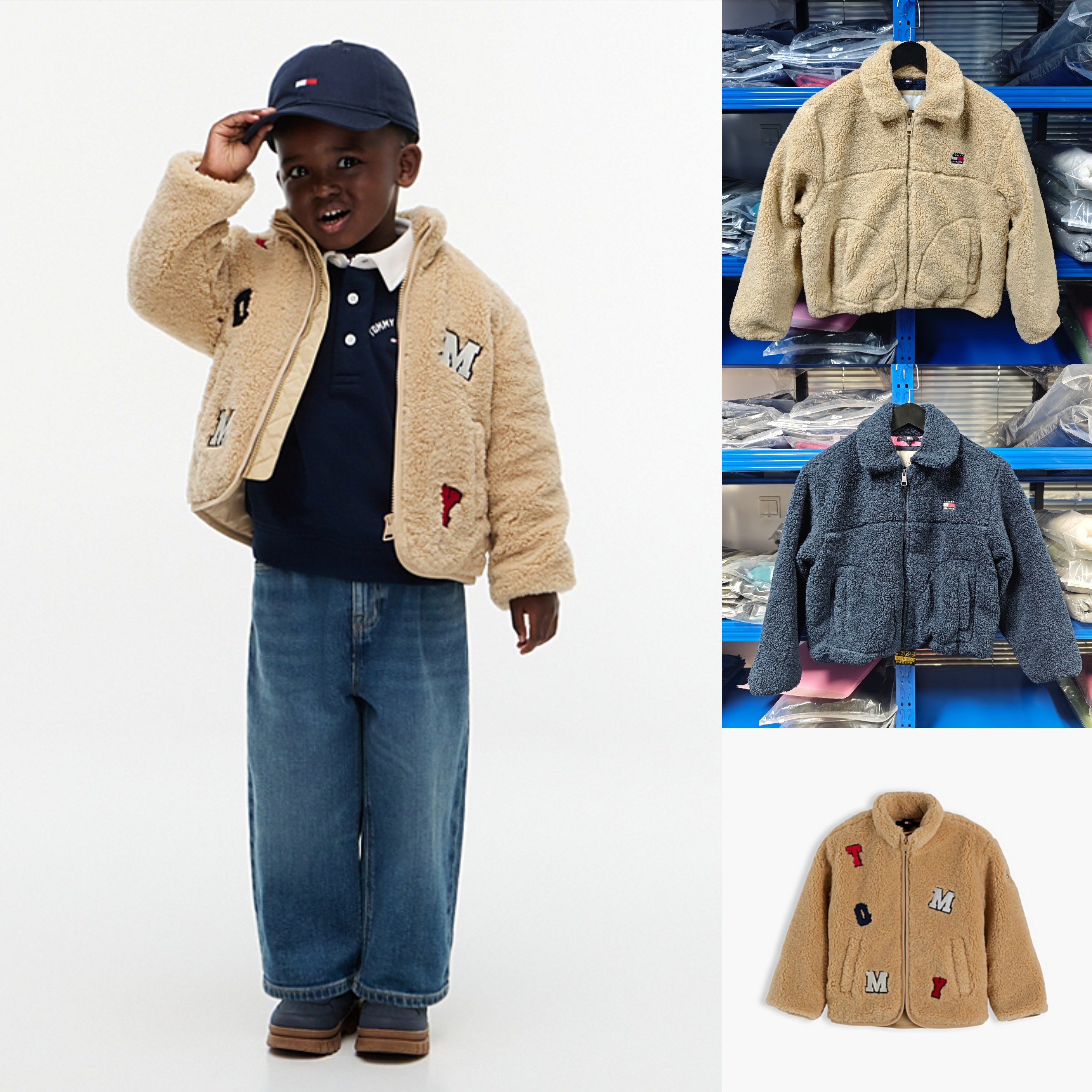 巨可爱!正品TOMMY汤米男女童刺绣徽标LOGO加厚羊羔绒棉服外套