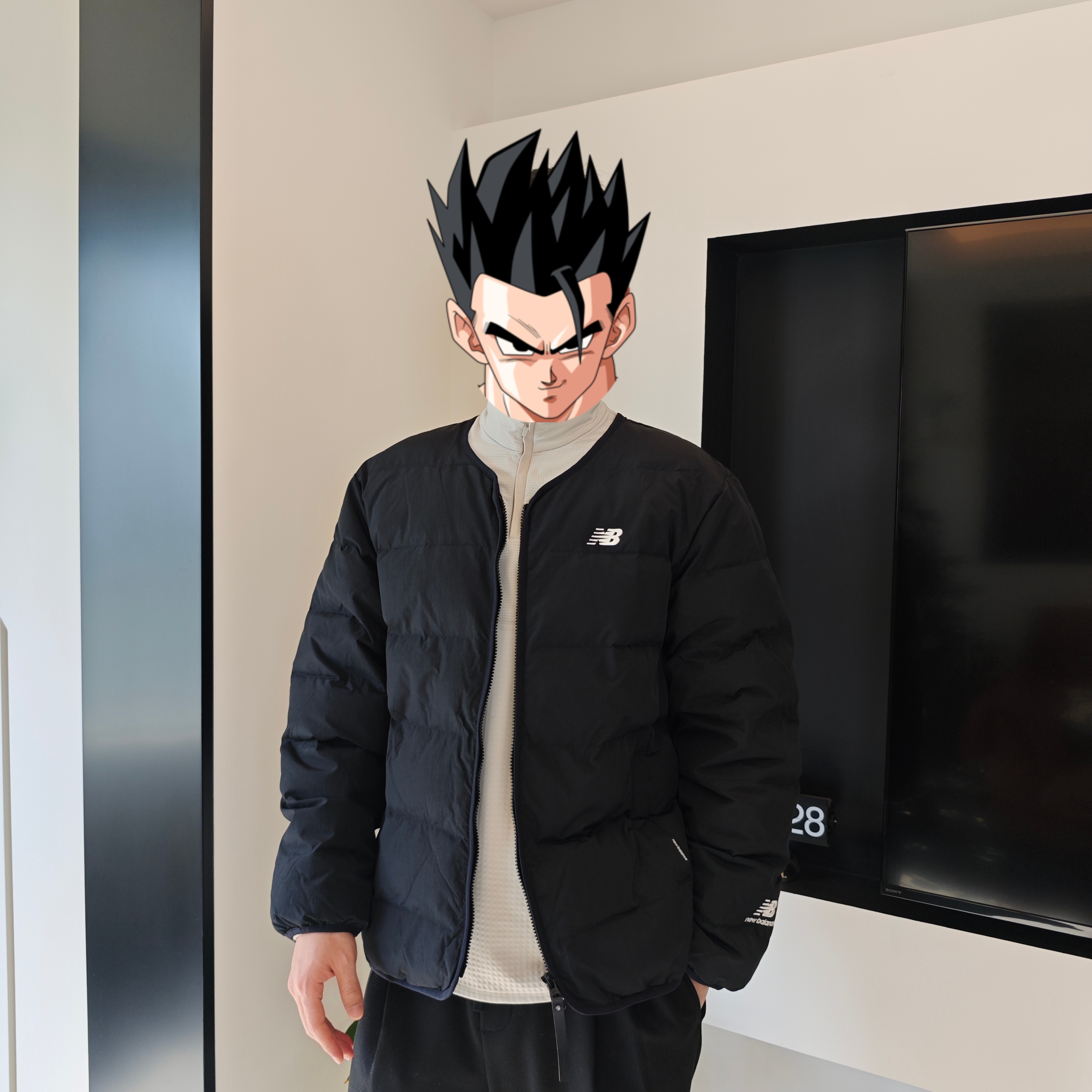 超好搭！New Balance/NB韩单男女款秋冬无领防水防风厚棉服外套