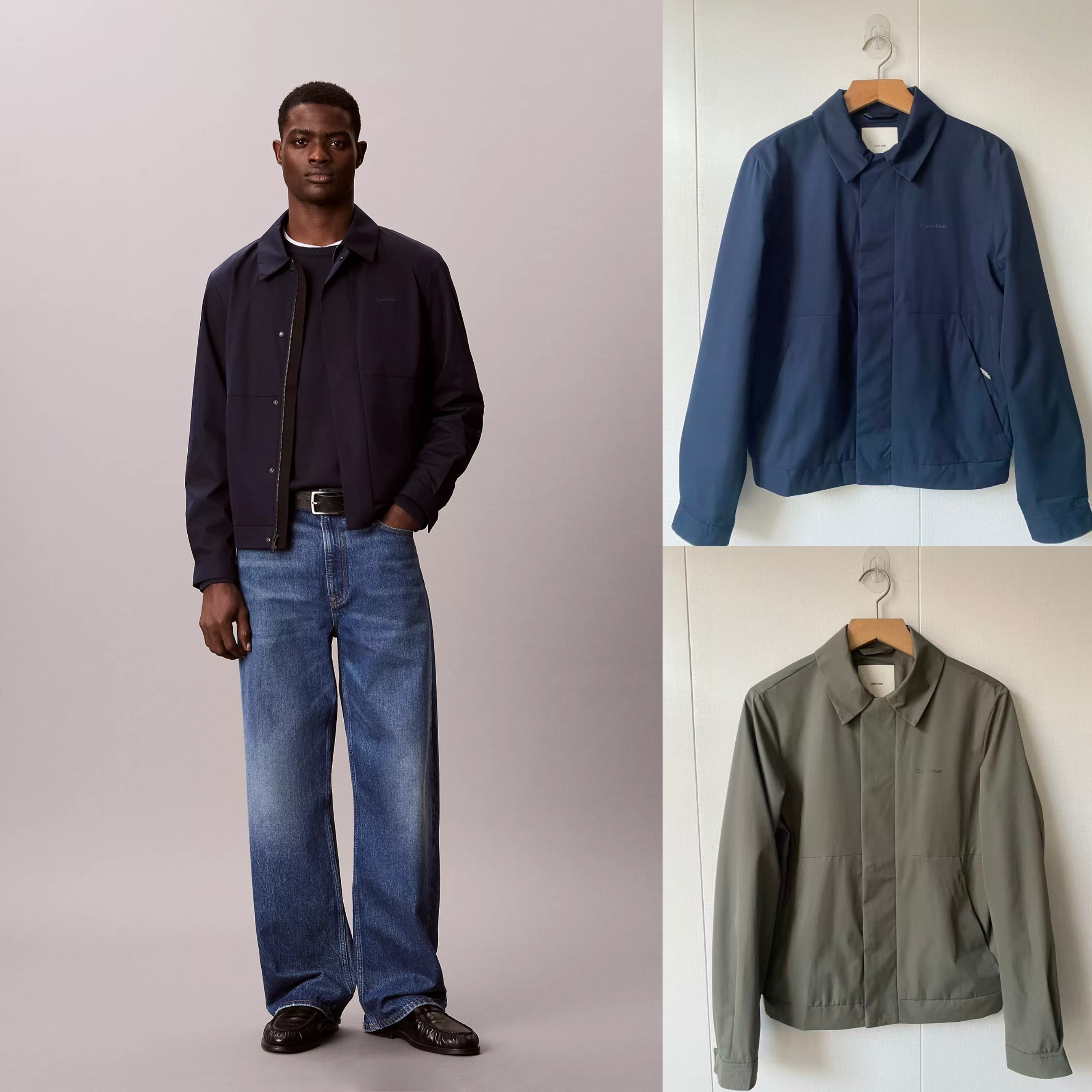 断码特价!正品CK JEANS男女行政简约小标防风防水翻领外套夹克