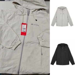 NEW BALANCE/NB男春秋短款休闲连帽防晒防风梭织双层夹克风衣外套