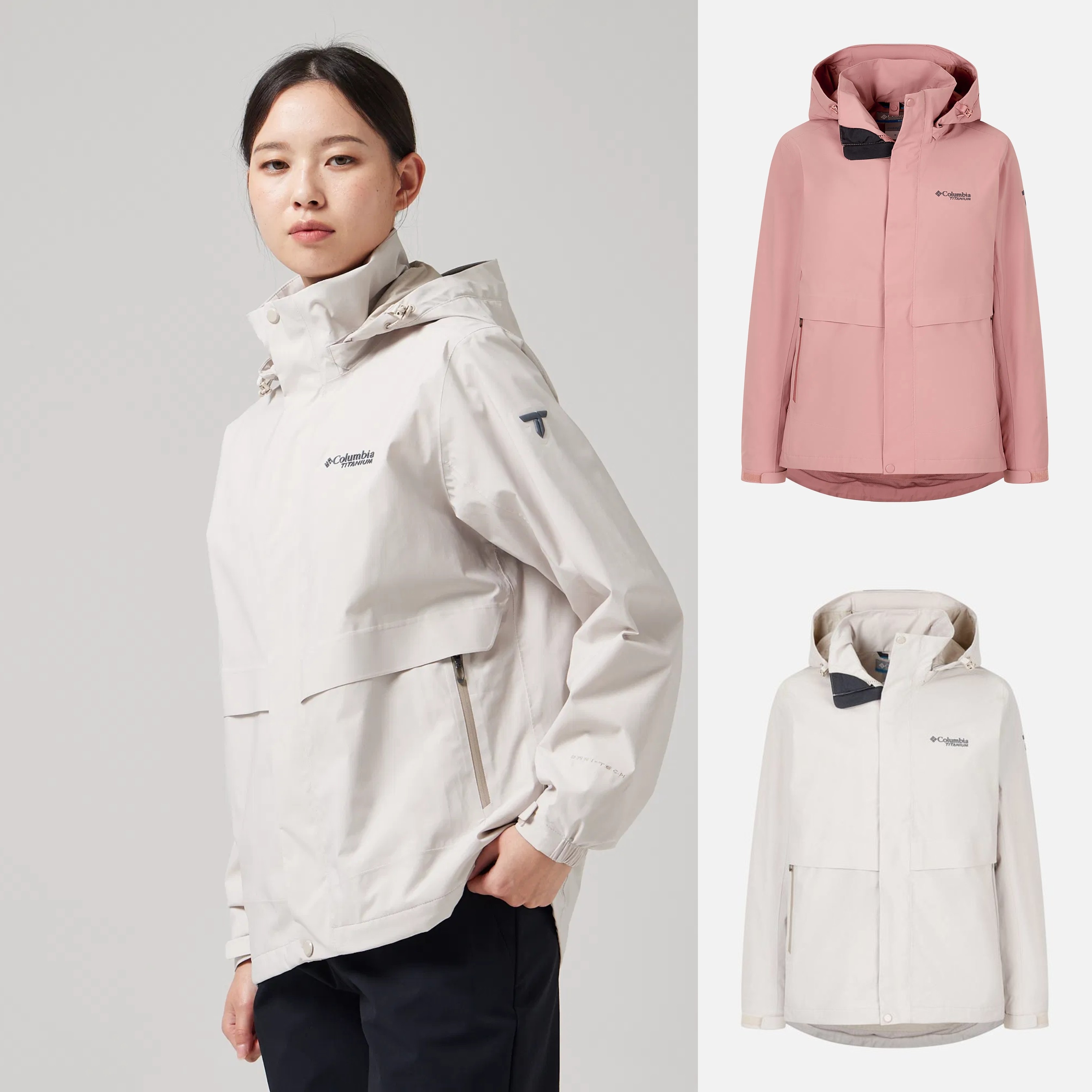 捡漏正品Columbia哥伦比亚25秋钛金女户外防水可搭内胆软壳冲锋衣