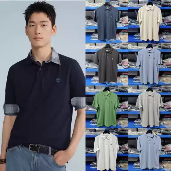 Second Edition! Authentic Timberland 26 Summer Men's Polo Shirt Short Sleeve T-Shirt Breathable, Loose and Comfortable