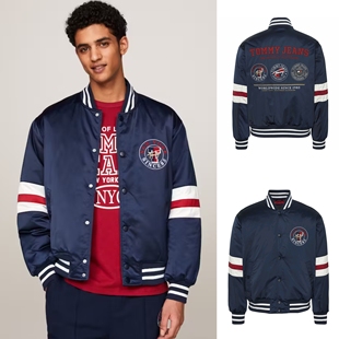 缎面高级感！正品汤米TOMMY24男女款休闲缎面棒球服棉服夹克外套