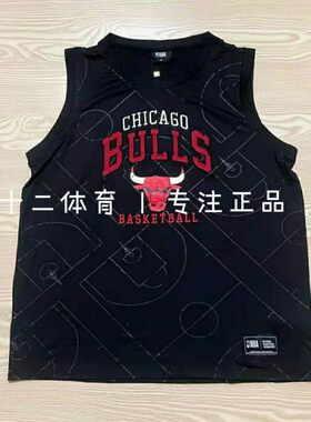 亏清！正品芝加哥球队公牛NBA STYLE运动训练宽松篮球透气背心T恤