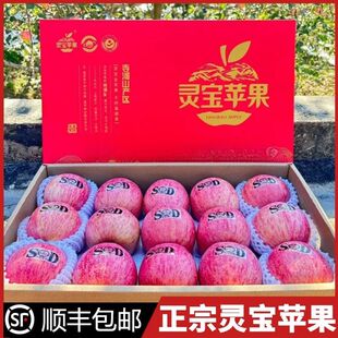2025灵宝苹果礼盒装寺河山天然富硒SOD红富士新鲜水果产地直发