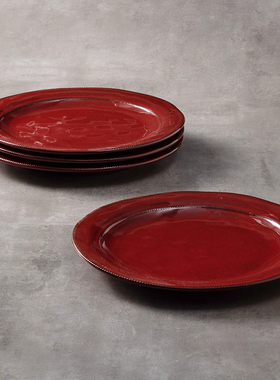 陶瓷釉下彩隐红色盘家用牛排餐盘陶瓷餐盘菜盘高级感果盘平盘汤盘