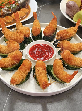 陶瓷白色饺子盘带盘子商用家用水饺拼盘虾盘菜盘创意薯条菜盘鱼盘