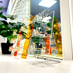 极简风亚克力近视眼镜展示架透明彩色眼镜陈列道具货架置放架装饰