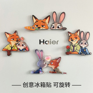 疯狂动物城旋转冰箱贴朱迪尼克周边萝卜录音笔高颜值磁吸装饰礼物