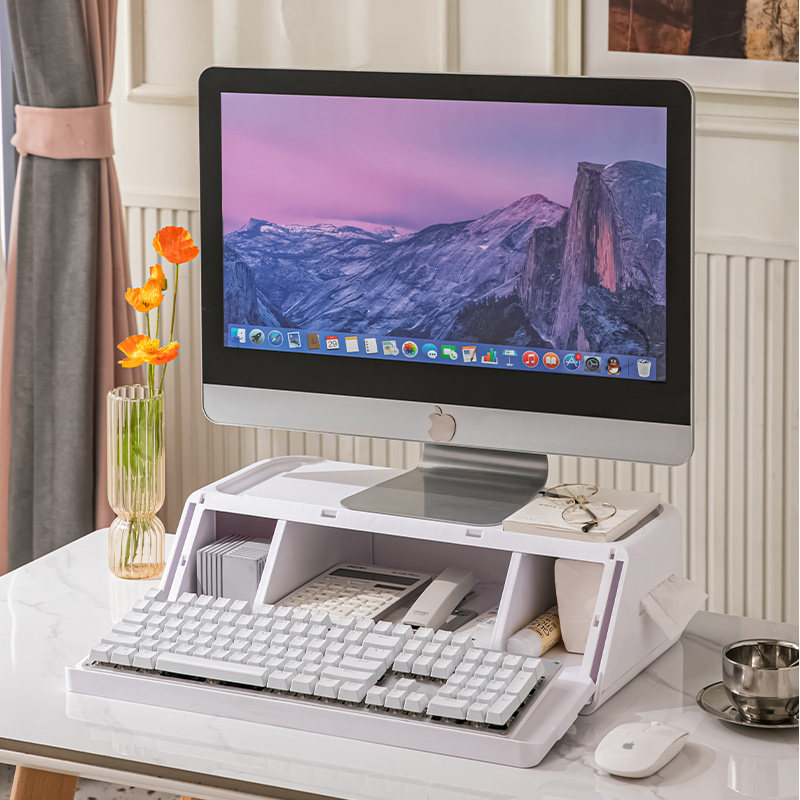 电脑显示器增高架台式收纳屏幕支架垫高底座工位办公室桌面置物架