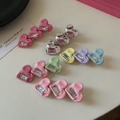 多巴胺少女爱心锆石发夹粉色芭比风发卡刘黑夹碎发卡子前额对夹子