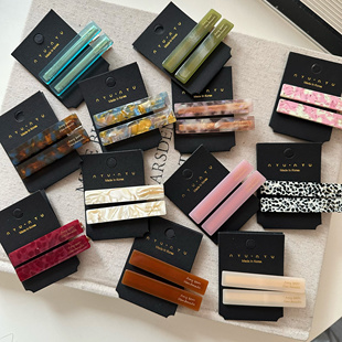 韩系醋酸一字金标一字夹刘海夹碎发边夹前额对夹发卡时尚 简约发饰