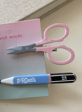 李兰迪同款剪刀铅笔发夹个性创意边夹侧边刘海夹发卡搞怪趣味发卡