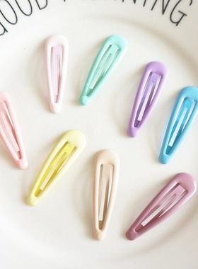 彩色糖果马卡龙色果冻水滴BB发夹碎发一字夹发卡少女软妹发饰品