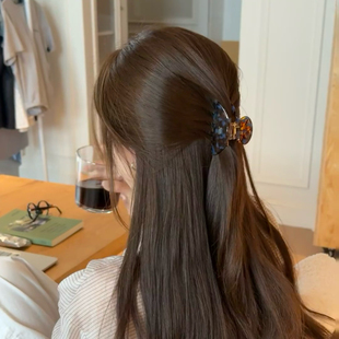 日韩新款 高级感醋酸小号半抓发抓夹后脑勺鲨鱼夹发量少发抓发饰品