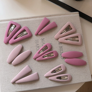 韩系新款粉色系手作布艺发夹刘海夹碎发边夹网红可爱侧边夹发卡子