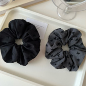 韩系复古小众蝴蝶结大肠圈气质发绳头绳灰色黑色蝴布艺蝶结发饰品