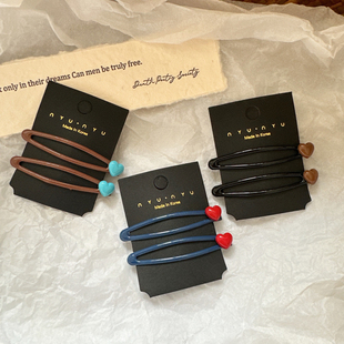 韩系百搭滴油小桃心发夹掰掰夹发饰日常简约气质刘海碎发夹发饰品