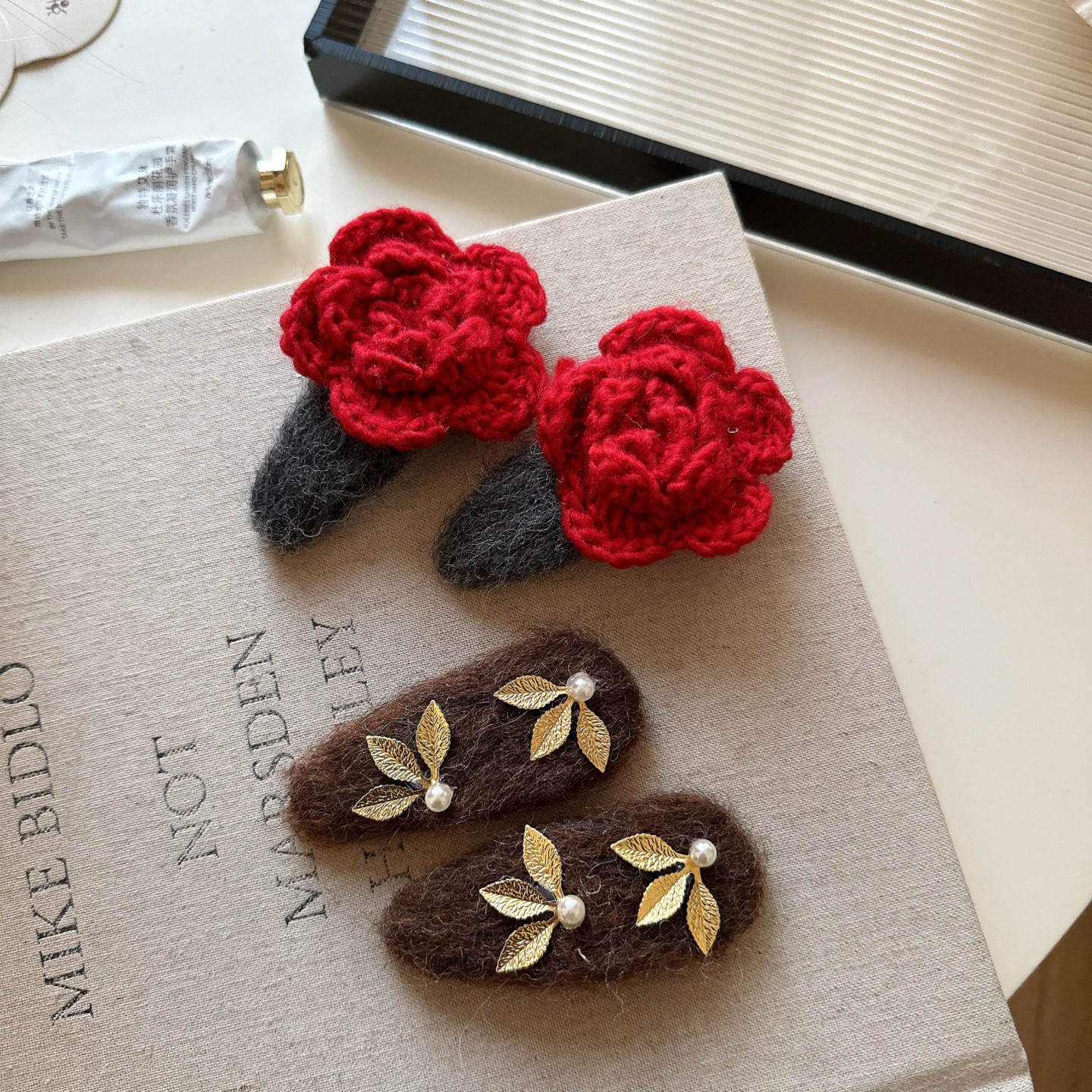 韩系红色毛线花朵发夹边夹秋冬毛呢水滴BB夹刘海夹碎发夹子侧边夹,饰品/流行首饰/时尚饰品新,发饰,淘宝优惠券,粉丝福利购,淘宝优惠卷