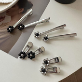 日韩新款 银色花朵发夹韩系ins简约时尚 高级感前额刘海夹发卡发饰