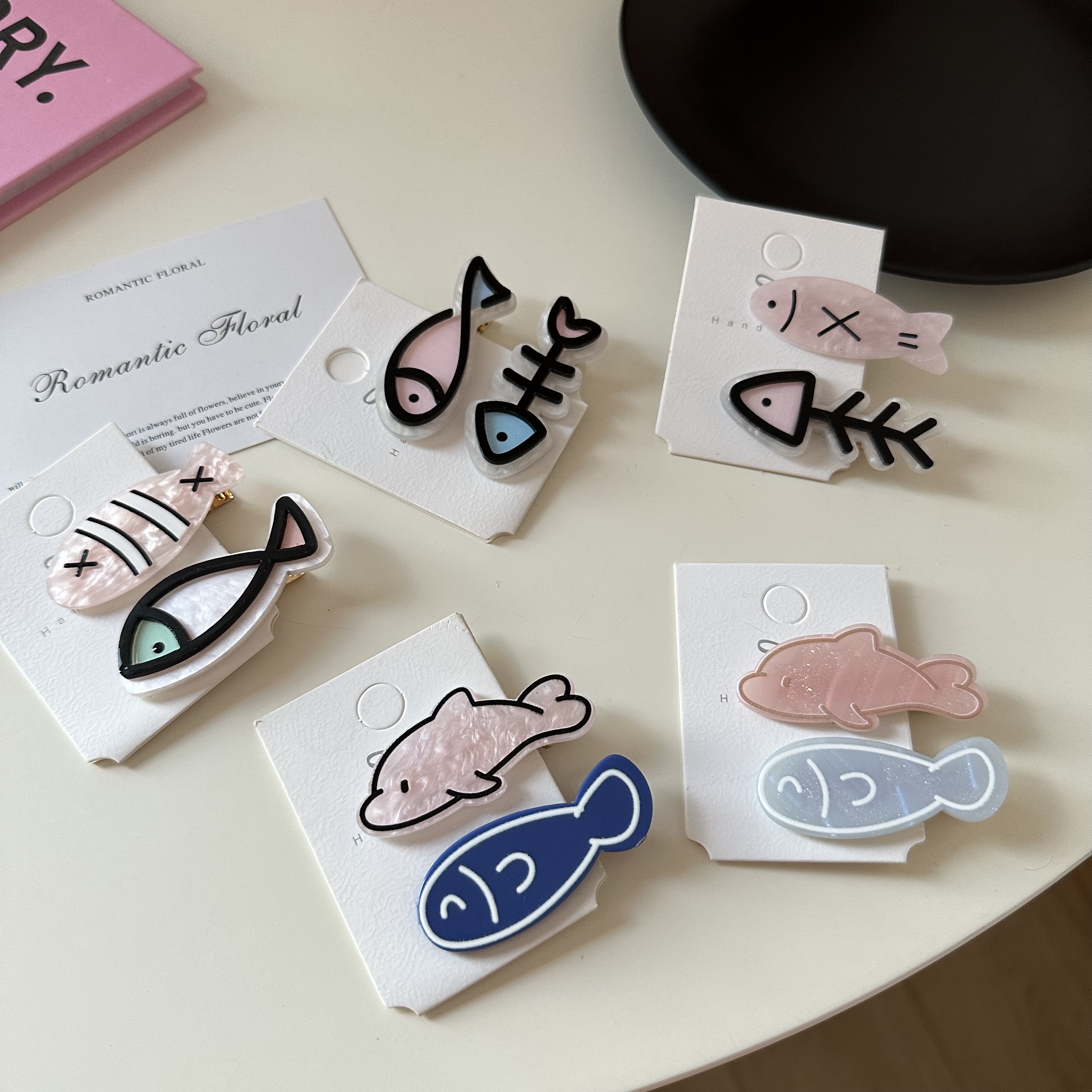 可爱小鱼小鱼骨头发夹