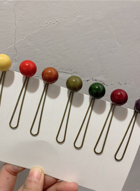 复古彩色发夹zakka糖豆可爱珠子