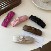 韩国新款 皮子打结立体海绵发夹高级感法式 复古气质刘黑夹碎发边夹