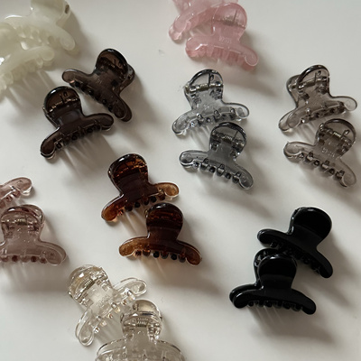 韩系透色一字刘海小抓夹公主头刘海对夹迷你小发夹碎发边夹发饰品