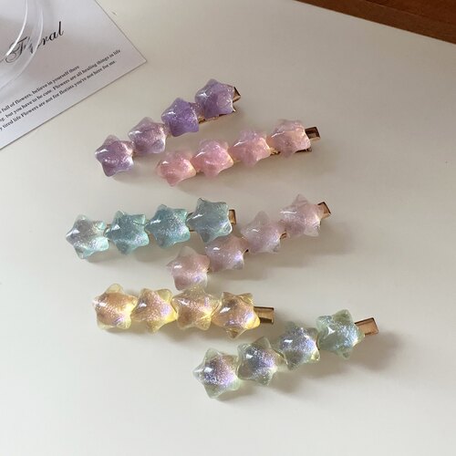千玺冰透星星发夹ins碎发刘海夹