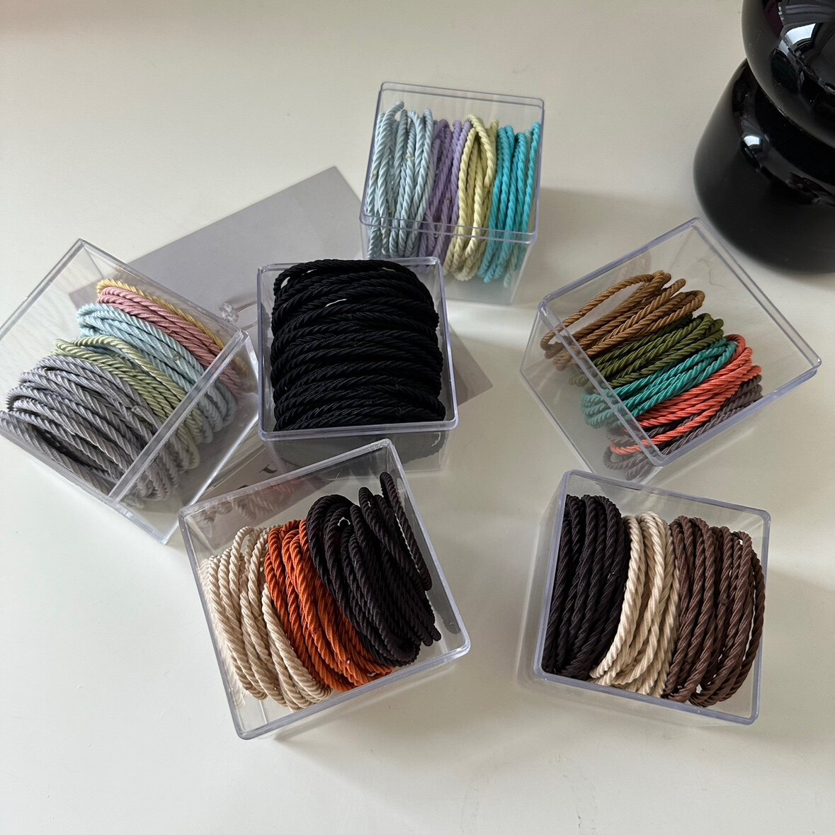 黑色扎头发橡皮筋女耐用高弹力发圈马尾头绳粗简约皮套绑发绳头饰_虎窝淘