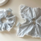 纯欲花边浅蓝色棉质发圈小清新甜美大肠圈方巾发绳新款 发饰头绳