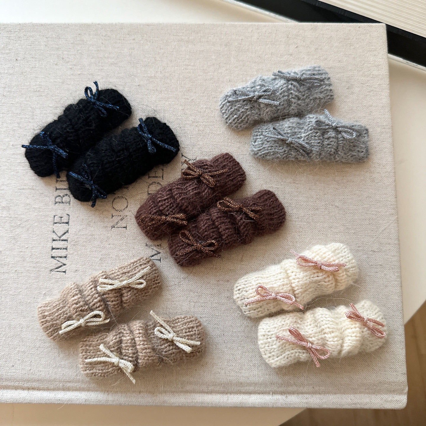 韩系新款秋冬针织毛线蝴蝶结发