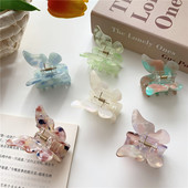 超仙法式 复古蝴蝶抓夹人鱼色发夹日韩网红发饰盘发抓醋酸板材卡子