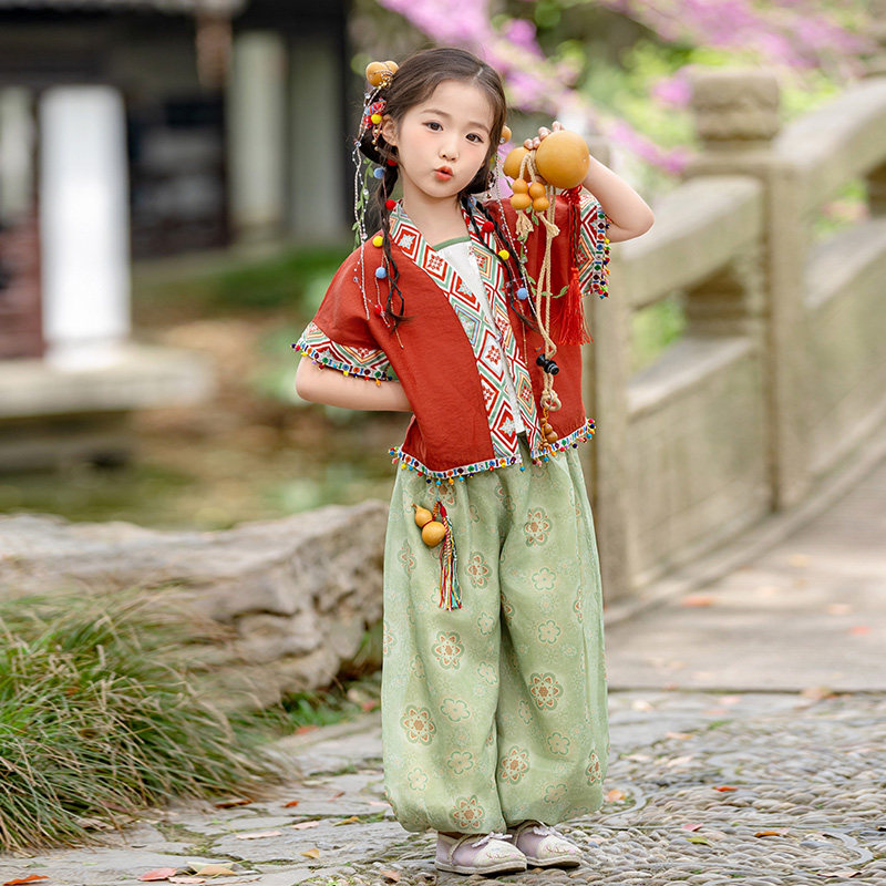 女童夏季异域风汉服灯笼裤套装