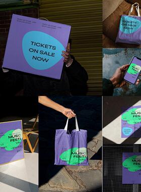 19款国外品牌Vi海报相框手提袋手机平板艺术展示PSD贴图样机模板