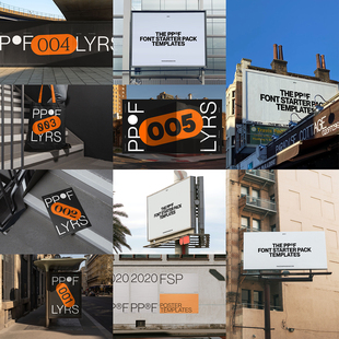 10套欧式建筑街头广告灯箱展台巨幅广告墙贴海报文创V设计PSD样机