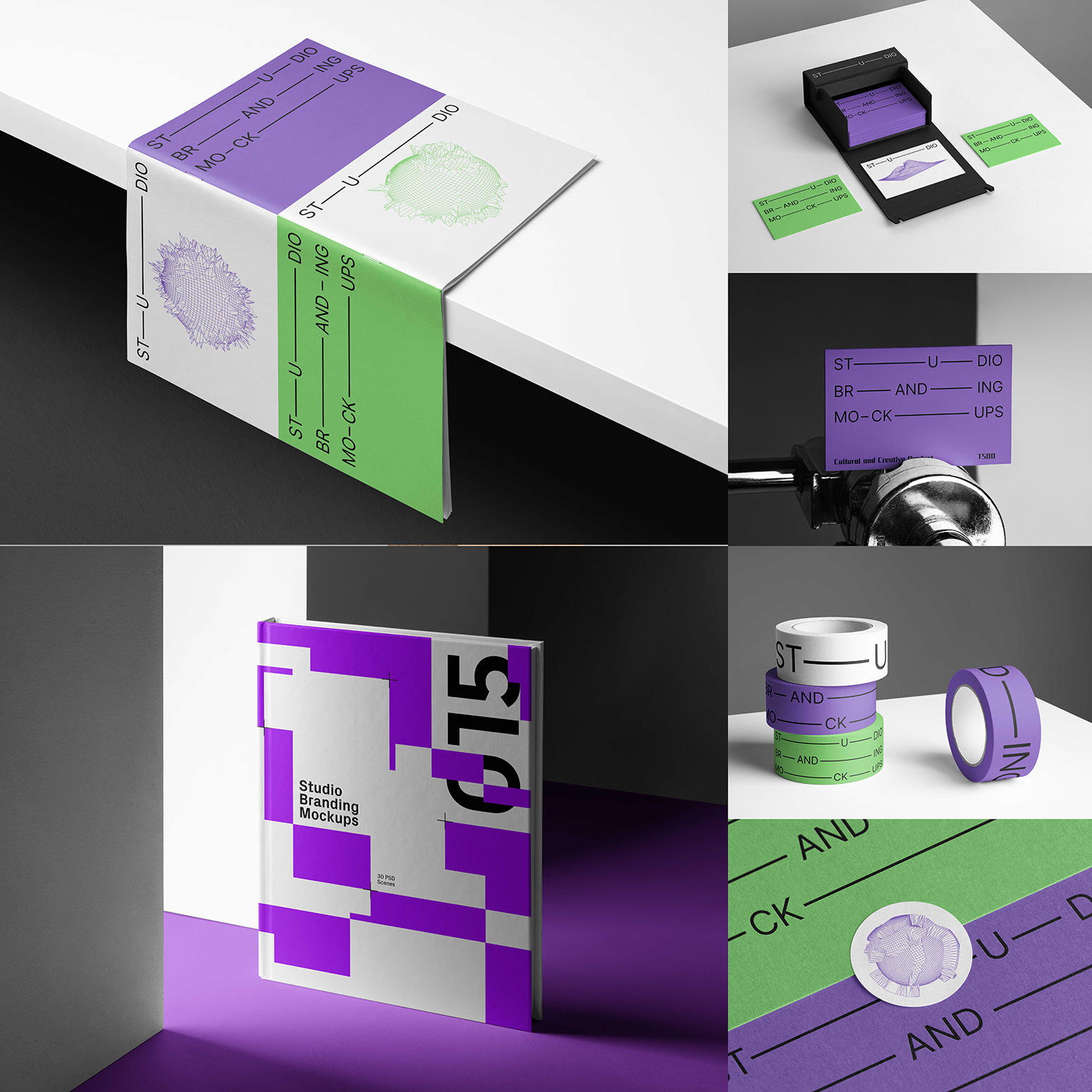 30款企业办公文创品牌VI品牌样机设计素材整体方案模板贴图替换PS