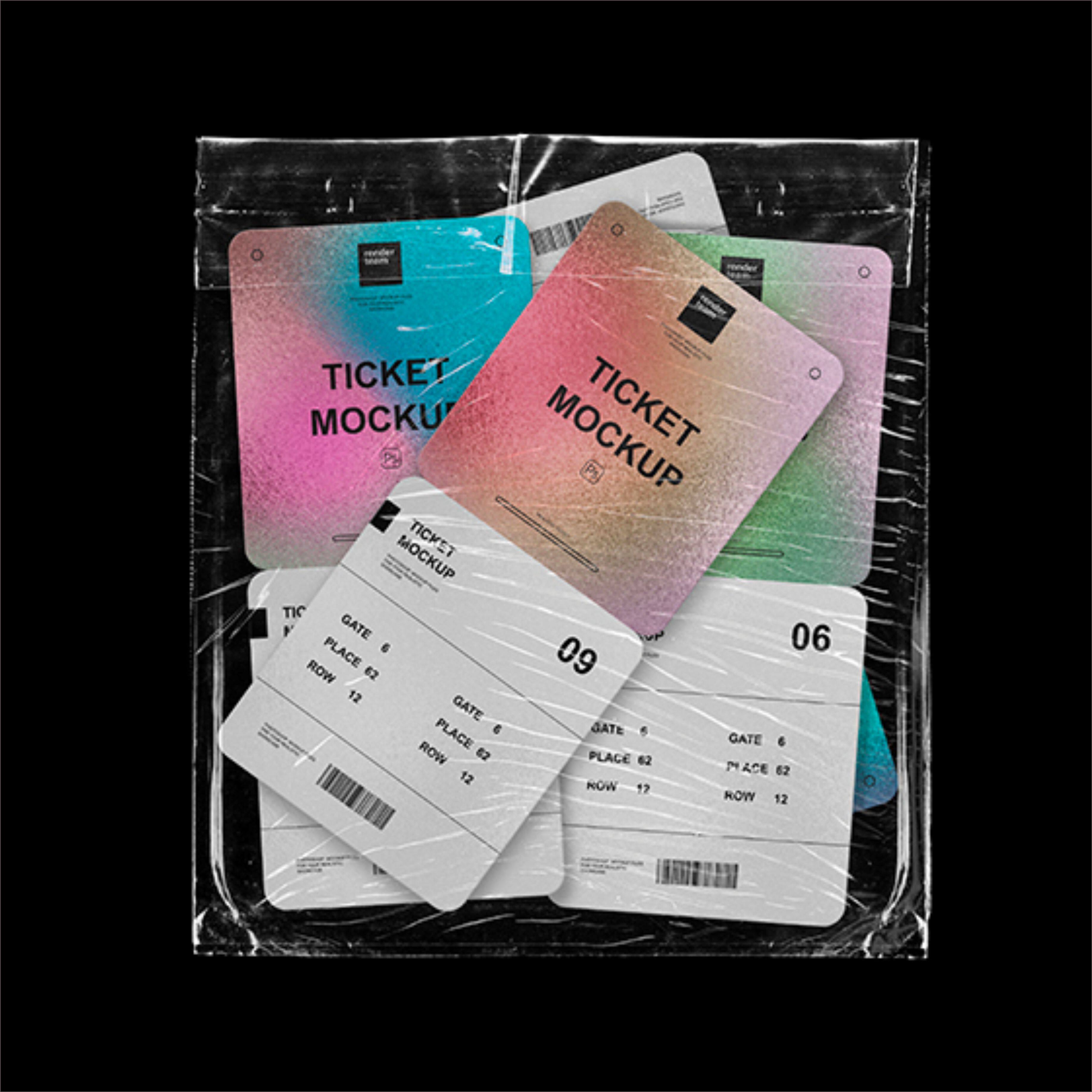 超酷潮流音乐节演唱会门票样机设计素材一键更换psd可替换颜色