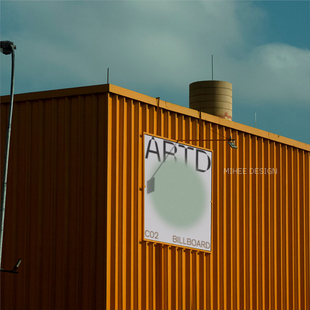 质感高级户外楼体墙体广告海报展示画面样机mockups贴图样机psd