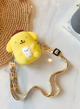 布丁狗儿童包斜挎包卡通硅胶零钱包可爱男女生包公主宝宝幼儿园包