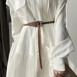 装 配饰真皮复古百搭皮带高级感 饰腰带女配裙腰封可调节收腰时尚