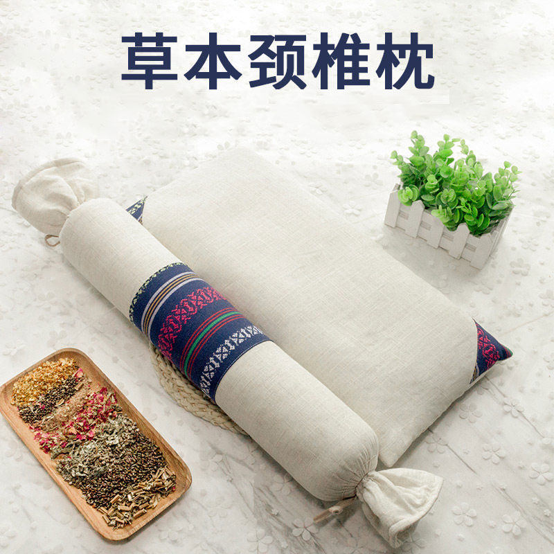 蜀国御颈椎枕圆形糖果枕头成人枕头全荞麦睡觉颈椎硬枕头套装男女