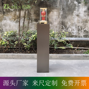 商业展示柱 方柱 钛黑展台 白酒陈列 女包摆台 饰品摆件 方形立柱