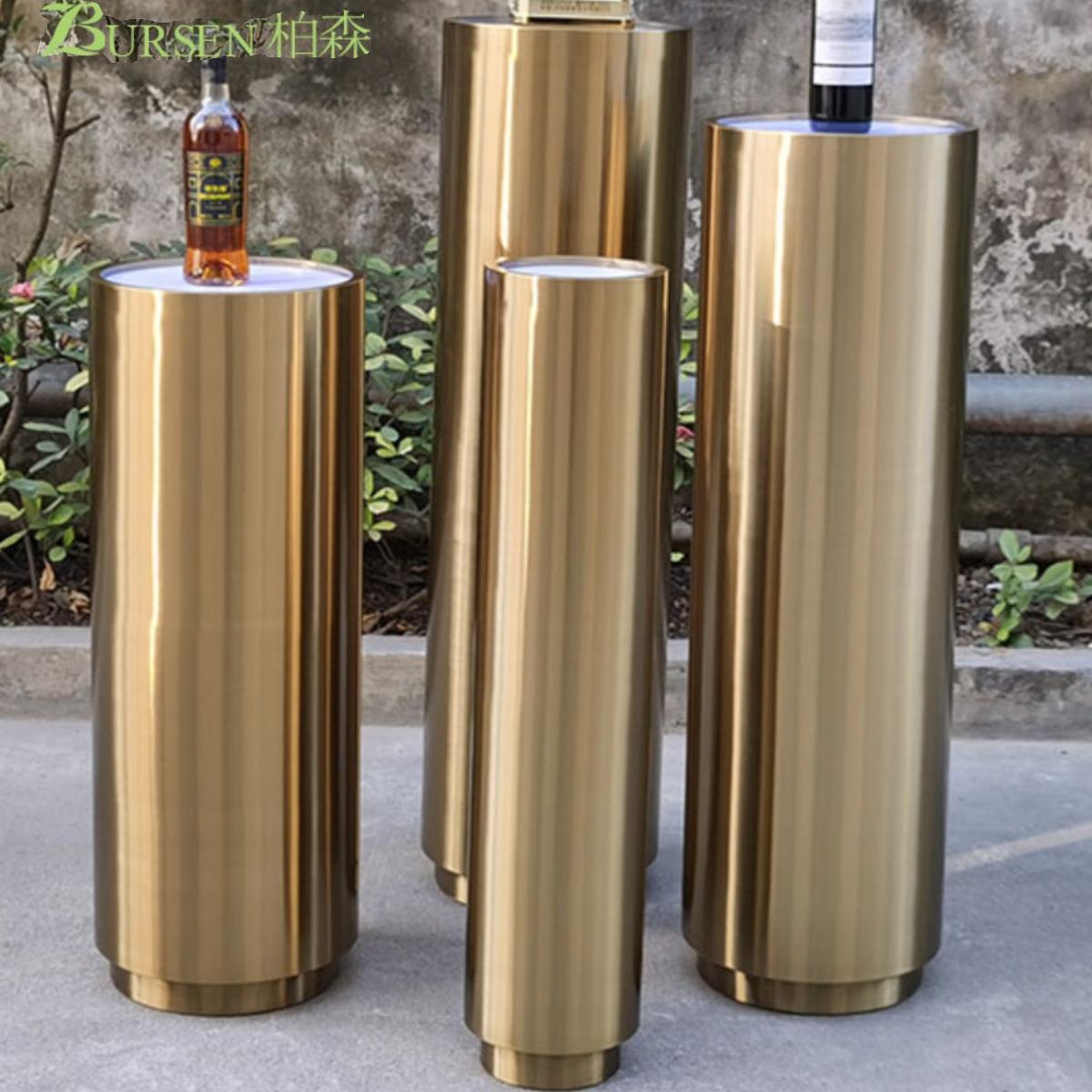 钛金亚克力发光柱立柱展台