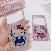 适用三星折叠zflip7手机壳奢华水钻全身kitty满钻手机套zflip6KT
